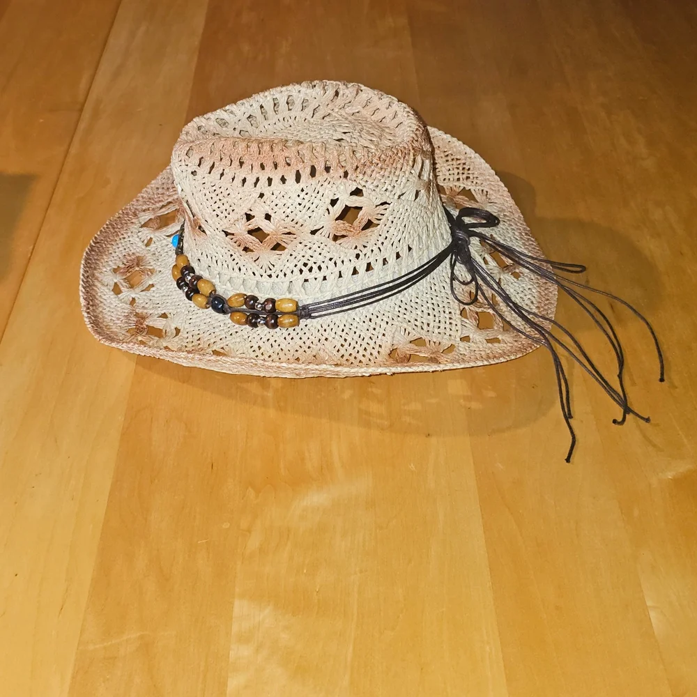 Beaded Straw Cowboy Hat - Picture 3 of 4